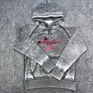 J. America Mens Acid-wash Gray Hoodie Size Medium Graphic Witch Upple Rays Print